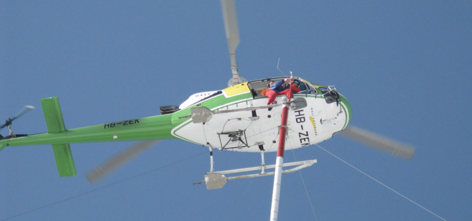 Wartung per Hubschrauber, Schweiz