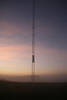 Stahlgittermast im Abendrot